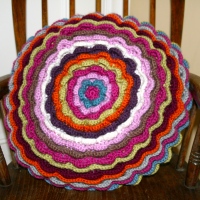 Crochet Blooming Flower Cushion 
