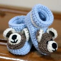 Baby Booties With Teddy Bear Faces - Lois Daykin Baby Crochet