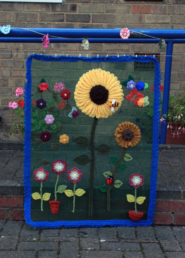 Crochet Sunflower Flower Panel